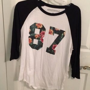 A Aeropostale baseball tee.